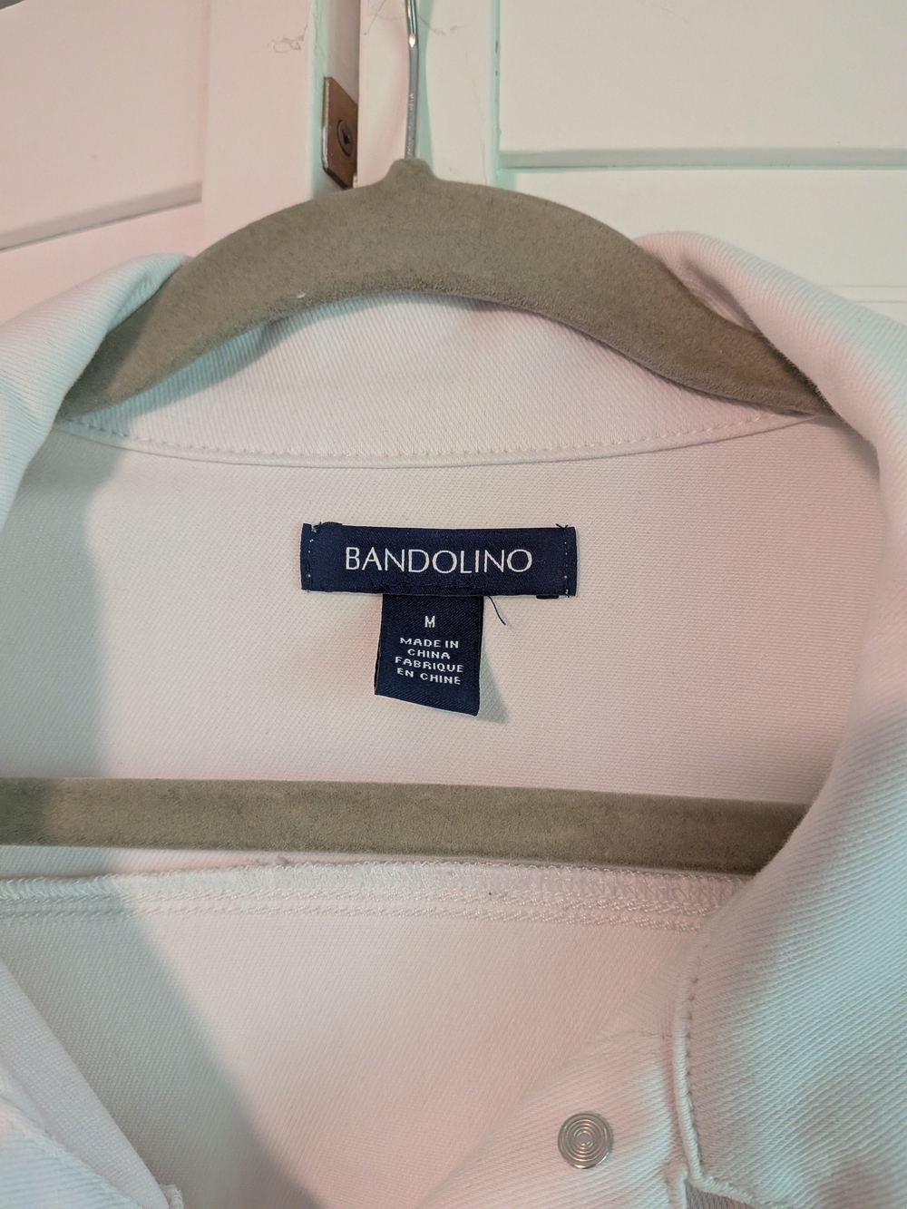 Bandolino White Women’s Denim Stretch Jacket with Button Front - Picture 3 of 4